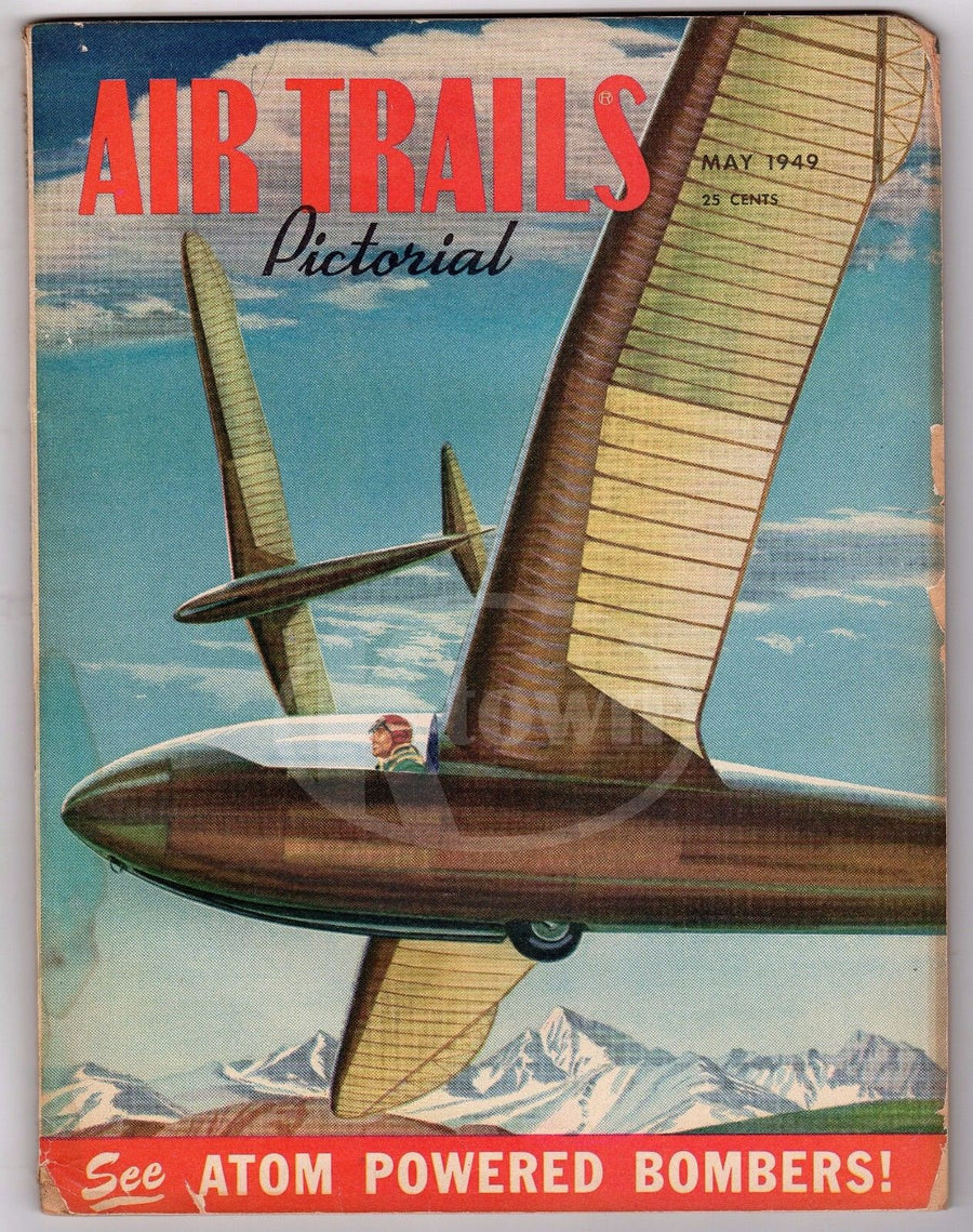 AIR TRAILS ANTIQUE GRAPHIC AVIATION MAGAZINE ATOMIC BOMBERS & PLANE POSTERS 1949 - K-townConsignments