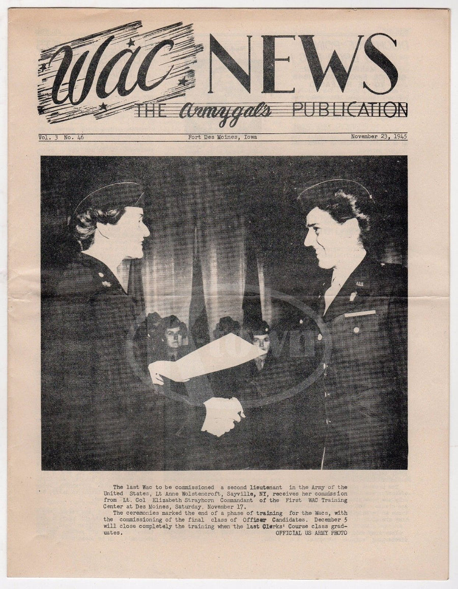 WAC NEWS MILITARY WOMEN #46 VINTAGE WWII GRAPHIC ILLUSTRATED ARMY GALS NEWS MAG - K-townConsignments