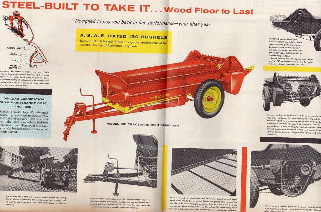 NEW HOLLAND FARM EQUIPMENT POWER SPREADER VINTAGE GRAPHIC ADVERTISING BROCHURE - K-townConsignments