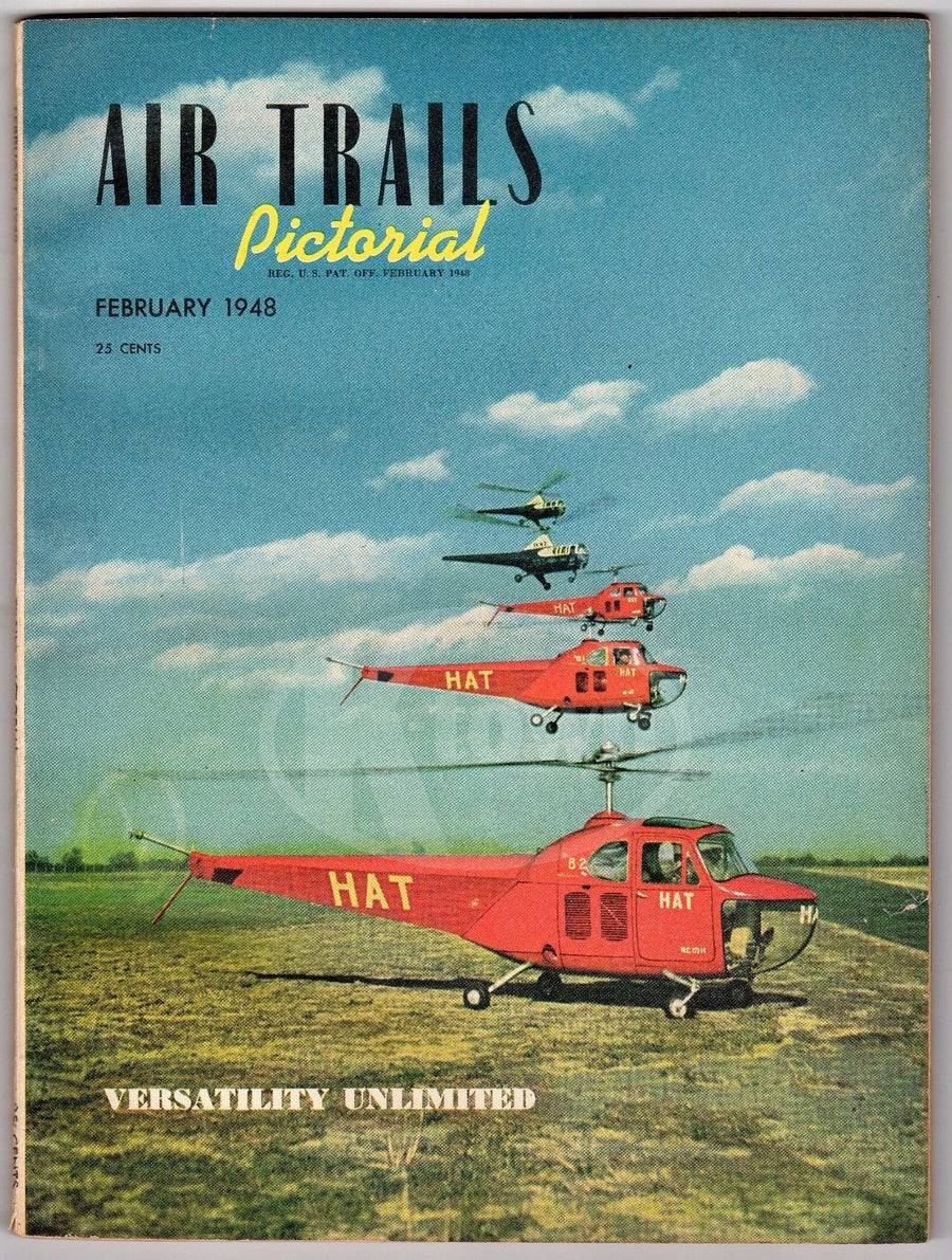 AIR TRAILS ANTIQUE GRAPHIC AVIATION MAGAZINE AERONCA DUO PLANE POSTER 1948 - K-townConsignments