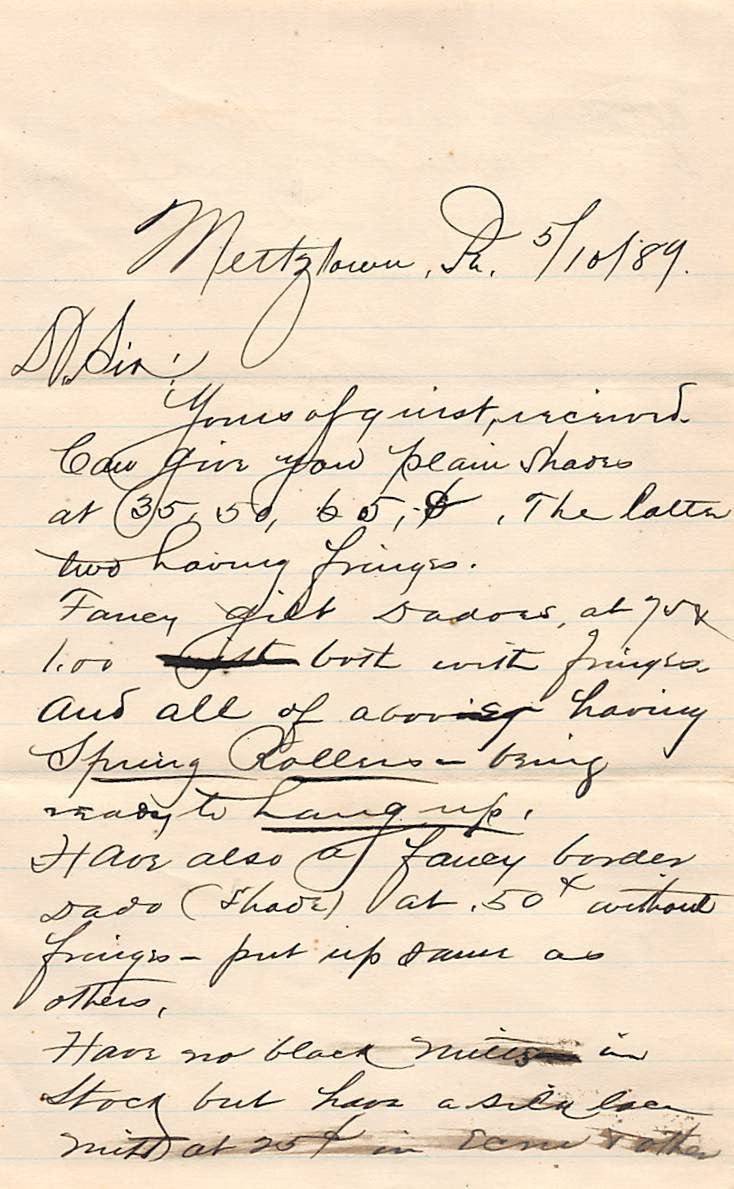 WAGENHORST GENERAL STORE MERTZTOWN PA ANTIQUE AUTOGRAPH SIGNED LETTER & ENVELOPE - K-townConsignments