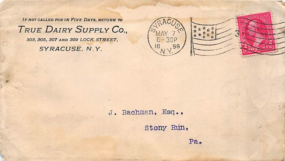 TRUE DAIRY SUPPLY COMPANY SYRACUSE NEW YORK ANTIQUE GRAPHIC ADVERTISING LETTER - K-townConsignments