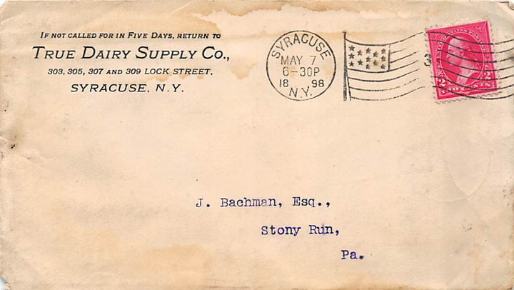 TRUE DAIRY SUPPLY COMPANY SYRACUSE NEW YORK ANTIQUE GRAPHIC ADVERTISING LETTER - K-townConsignments