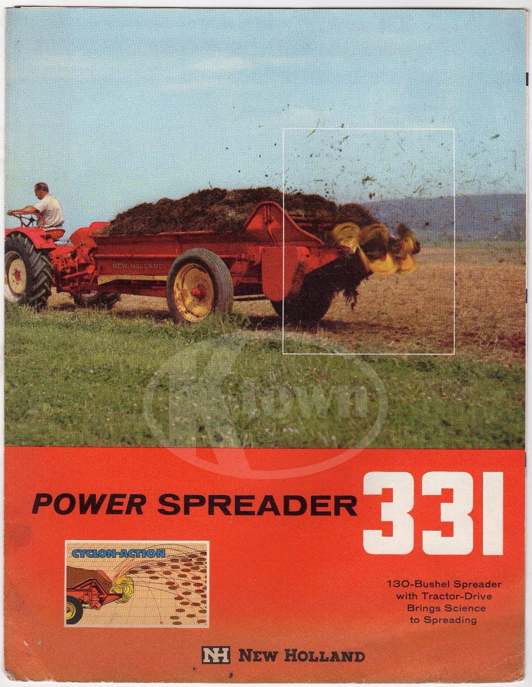 NEW HOLLAND FARM EQUIPMENT POWER SPREADER VINTAGE GRAPHIC ADVERTISING BROCHURE - K-townConsignments