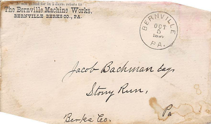 WILLIAM HARPEL BERNVILLE MACHINE WORKS IRON FOUNDRY ANTIQUE AUTOGRAPHED LETTER - K-townConsignments