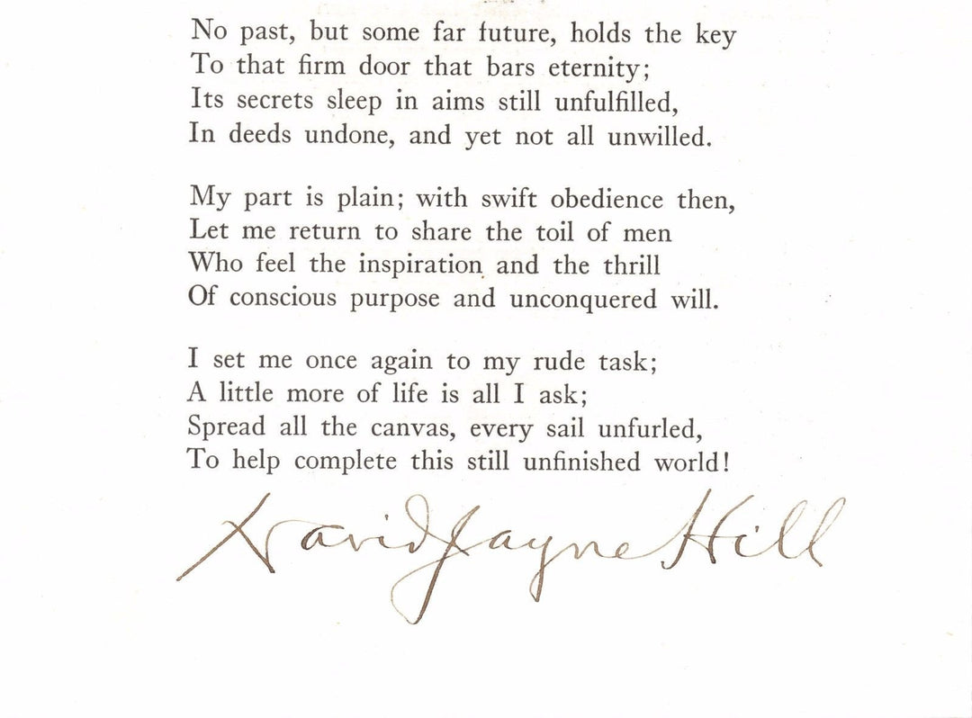 DAVID JAYNE HILL REPUBLICAN SECRETARY OF STATE NJ ANTIQUE AUTOGRAPH SIGNATURE - K-townConsignments