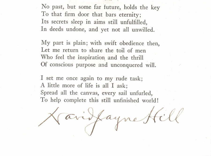 DAVID JAYNE HILL REPUBLICAN SECRETARY OF STATE NJ ANTIQUE AUTOGRAPH SIGNATURE - K-townConsignments