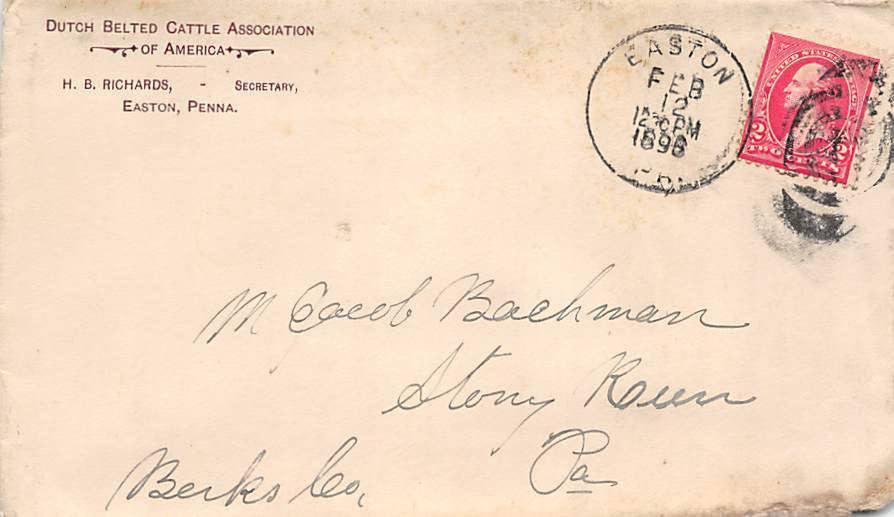 DUTCH BELTED CATTLE ASSOCIATION EASTON PENNSYLVANIA ANTIQUE SIGNED LETTERHEAD - K-townConsignments