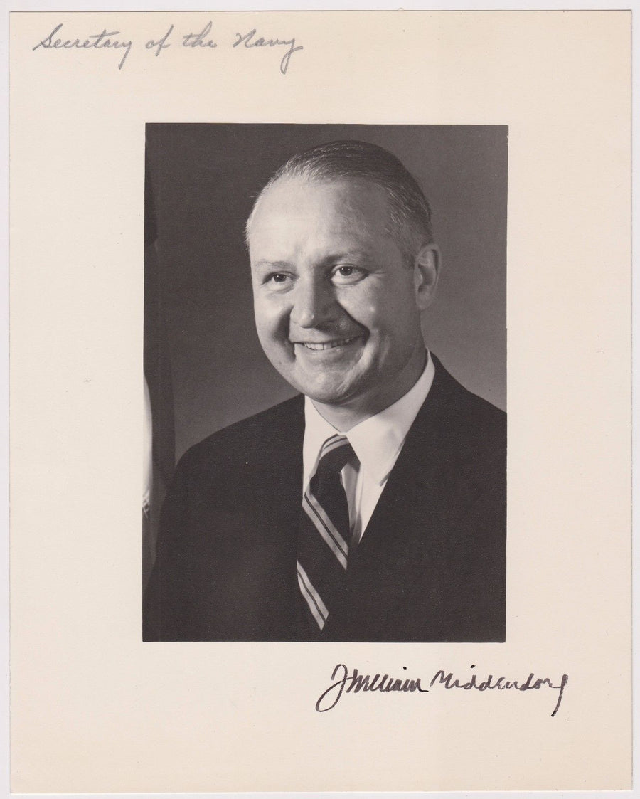 J. WILLIAM MIDDENDORF US SECRETARY OF NAVY ORIGINAL AUTOGRAPH SIGNED PHOTOGRAPH - K-townConsignments