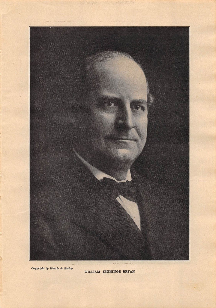 WILLIAM JENNINGS BRYAN PROHIBITION POLITIIAN ANTIQUE PHOTO ILLUSTRATION PRINT - K-townConsignments