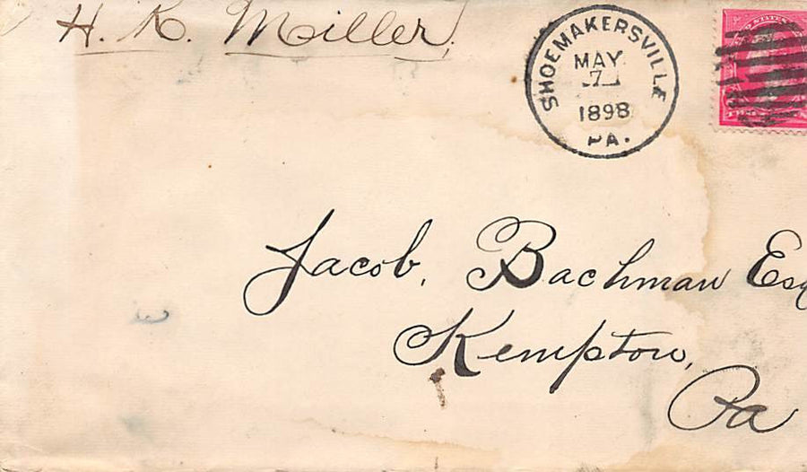 H. K. MILLER SHOEMAKERSVILLE PA FARMING ANTIQUE AUTOGRAPH SIGNED LETTER & MAILER - K-townConsignments