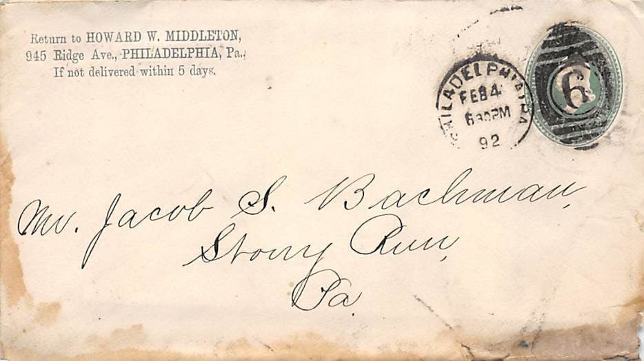 HOWARD MIDDLETON PHILADELPHIA PA ANTIQUE FARM TOOLS GRAPHIC ADVERTISING MAIL - K-townConsignments