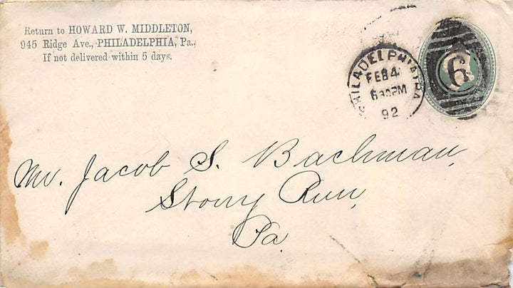 HOWARD MIDDLETON PHILADELPHIA PA ANTIQUE FARM TOOLS GRAPHIC ADVERTISING MAIL - K-townConsignments