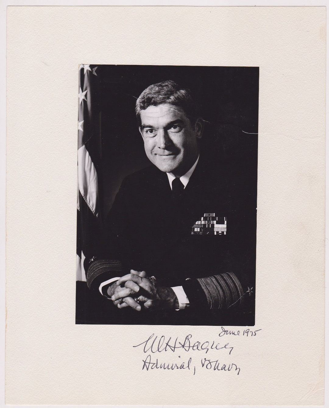 ADMIRAL WORTH BAGEY ORIGINAL 4 STAR NAVY LEADER AUTOGRAPH SIGNED MILITARY PHOTO - K-townConsignments