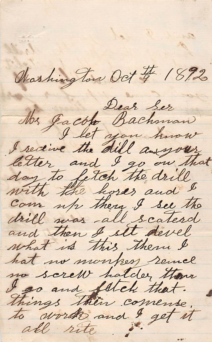 WILLIAM FESTERMACHER DEIBERTSVILLE PA ANTIQUE AUTOGRAPH SIGNED LETTER & POSTAGE - K-townConsignments