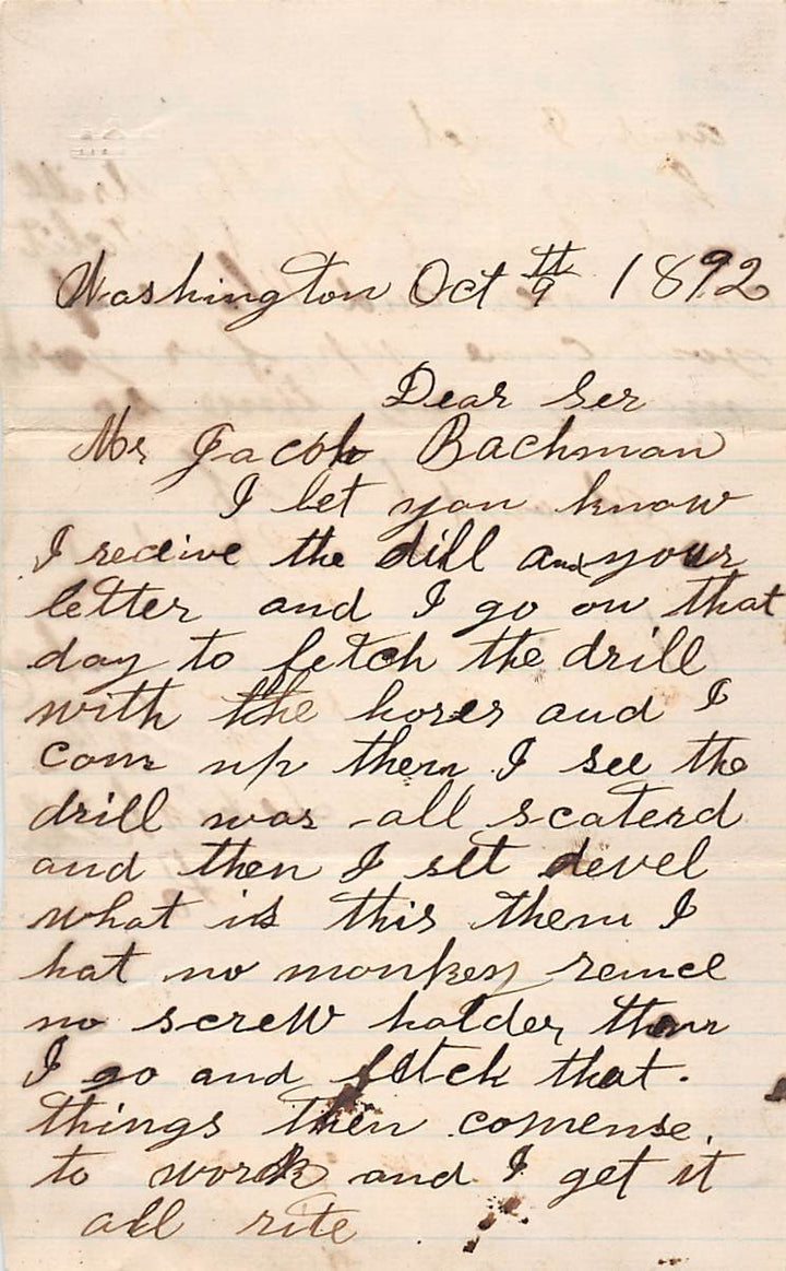 WILLIAM FESTERMACHER DEIBERTSVILLE PA ANTIQUE AUTOGRAPH SIGNED LETTER & POSTAGE - K-townConsignments