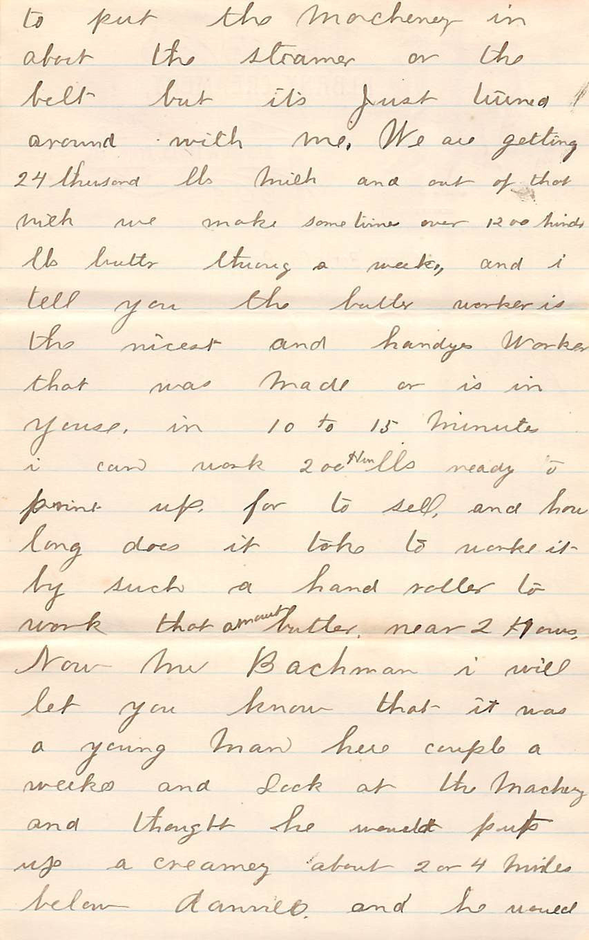 MENGEL CREAMERY ALBANY HAMBURG PA DAIRY FARMING ANTIQUE ADVERTISING LETTER 1894 - K-townConsignments