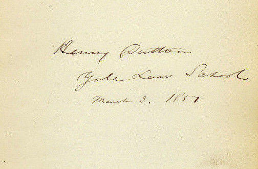 HENRY DUTTON YALE LAW SCHOOL CONNECTICUT GOVERNOR ANTIQUE AUTOGRAPH SIGNATURE - K-townConsignments