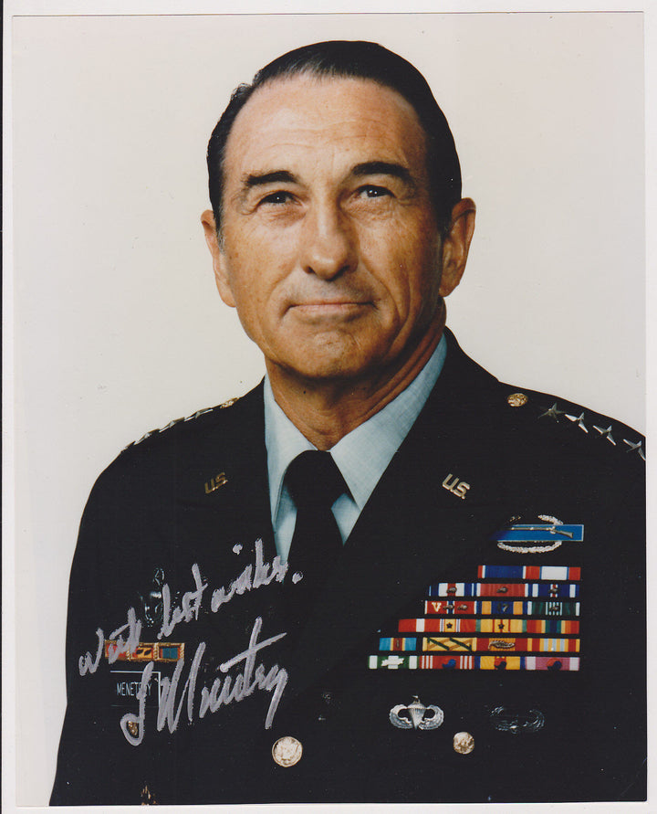 LOUIS MENETREY 4 STAR GENERAL KOREA ORIGINAL AUTOGRAPH SIGNED MILITARY PHOTO - K-townConsignments