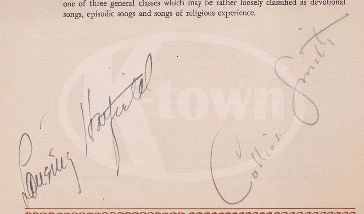 LANSING HATFIELD & COLLINS SMITH SINGERS AUTOGRAPH SIGNED OPERA PROGRAM 1941 - K-townConsignments