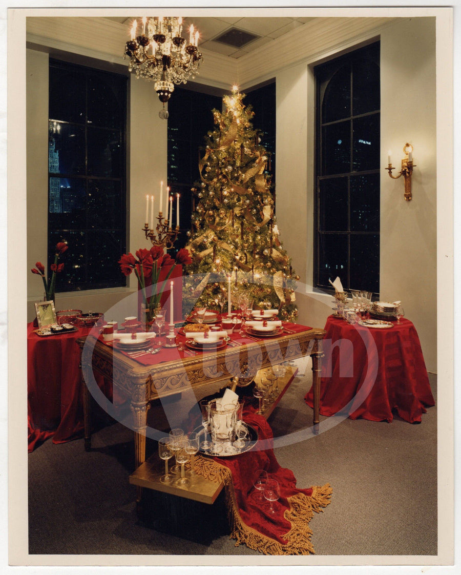 CHRISTIAN DIOR ADVERTISING VINTAGE STORE CHRISTMAS TREE DINING DISPLAY PHOTO - K-townConsignments