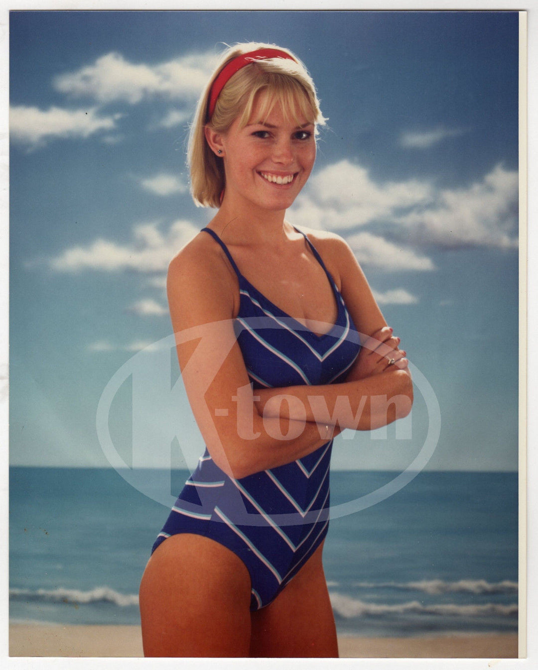WOMENS SWIMSUIT FASHION PHOTOGRAPHY VINTAGE 1980s BEACH FASHION MODEL PHOTO - K-townConsignments