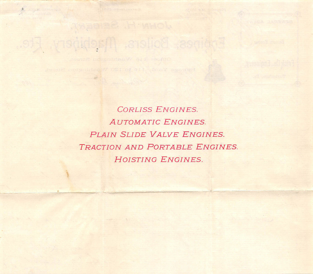 JOHN SEIBERT ENGINES FARM MACHINES READING PA ANTIQUE ADVERTISING LETTERHEAD - K-townConsignments