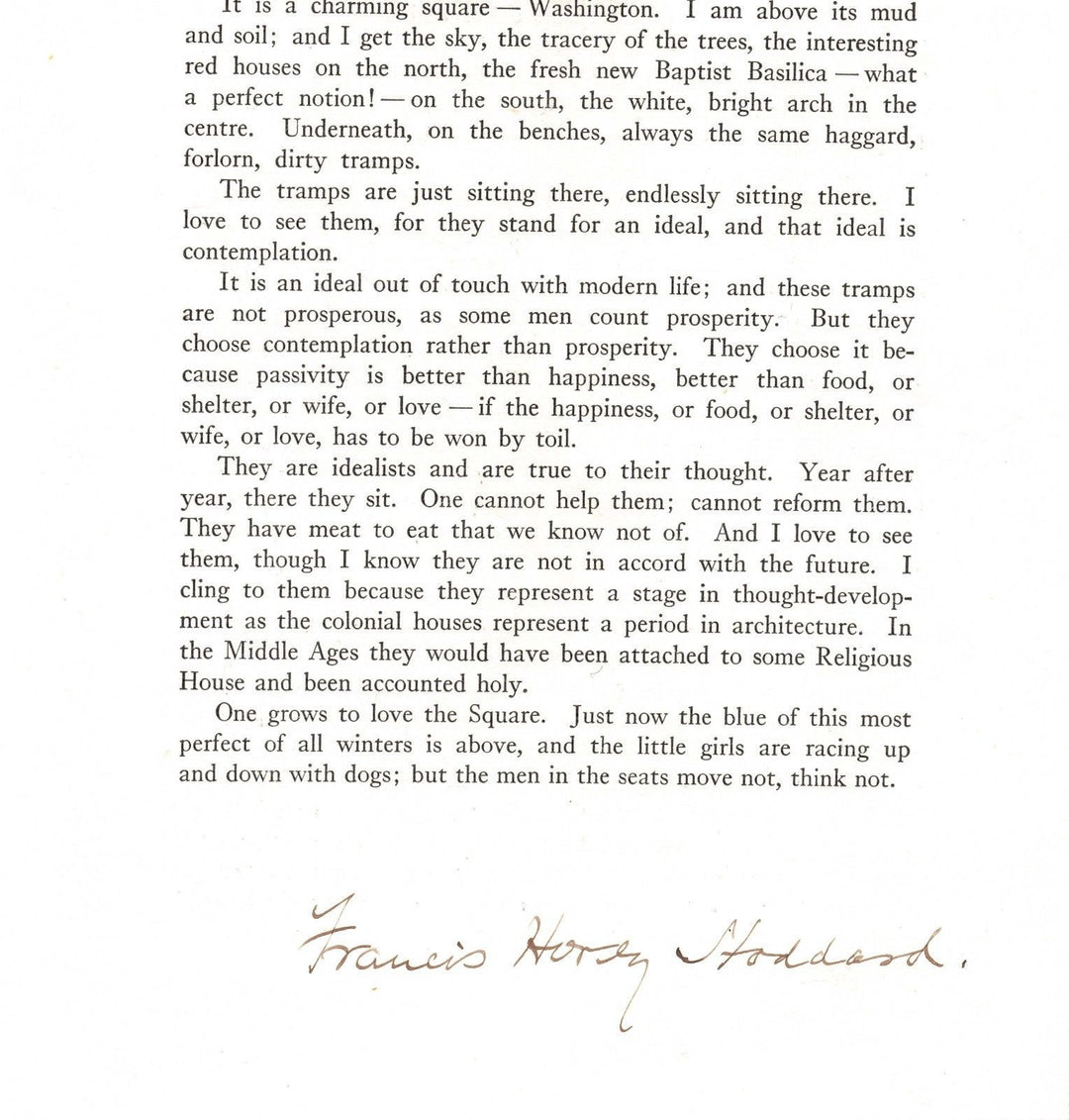 FRANCIS HOVEY STODDARD NEW YORK UNIVERSITY AUTHOR ORIGINAL AUTOGRAPH SIGNATURE - K-townConsignments