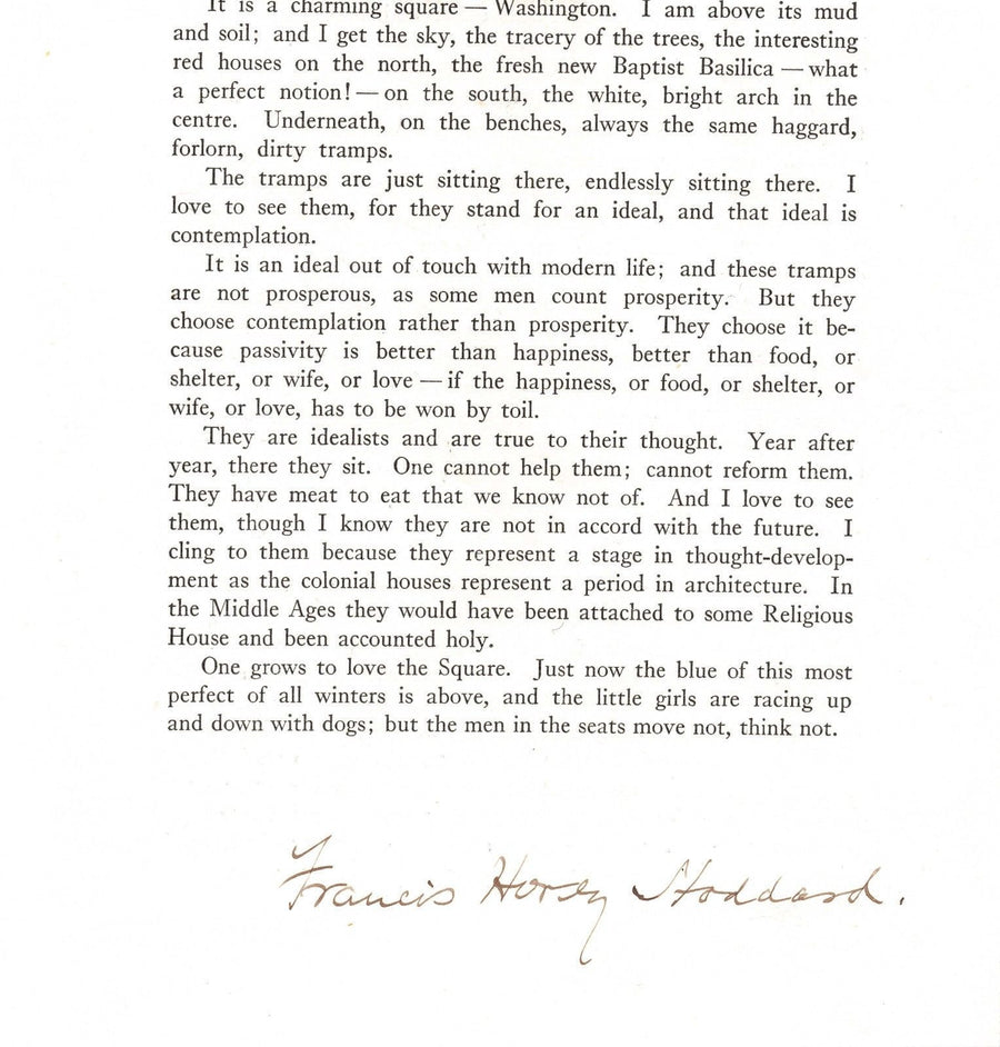 FRANCIS HOVEY STODDARD NEW YORK UNIVERSITY AUTHOR ORIGINAL AUTOGRAPH SIGNATURE - K-townConsignments