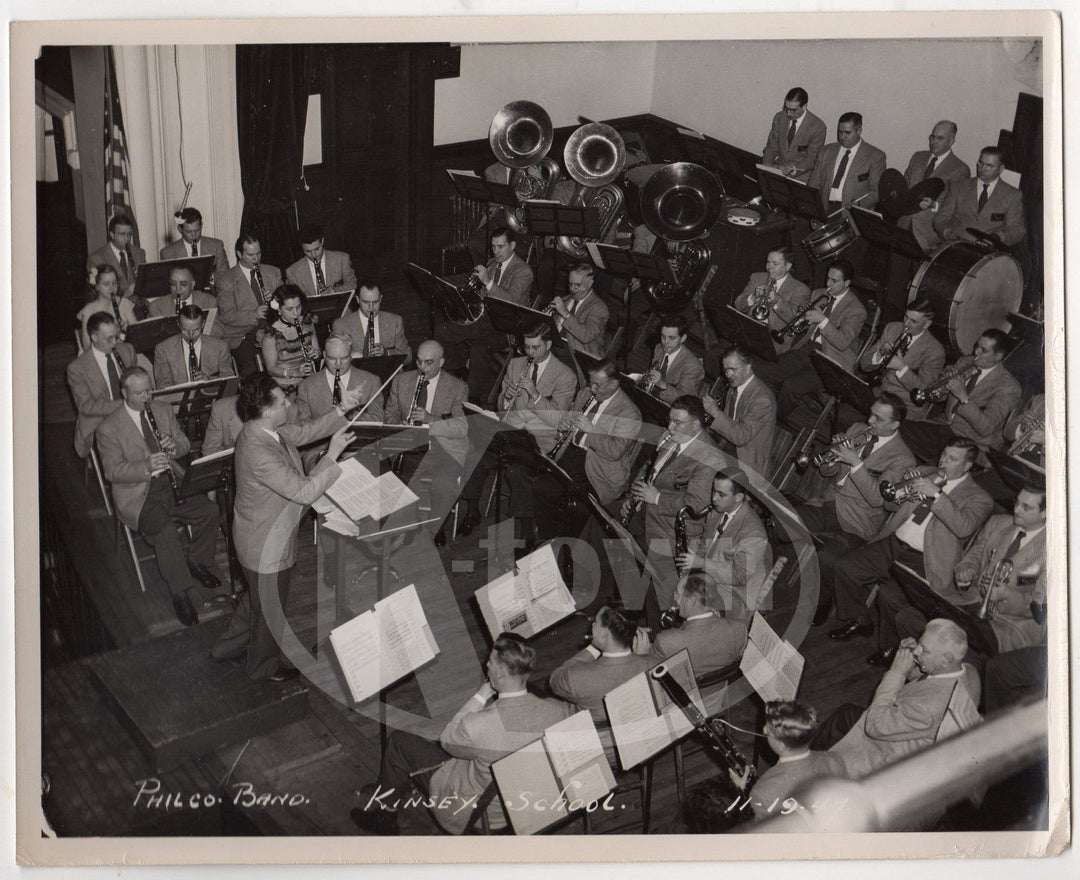 KINSEY SCHOOL 1947 PHILCO BIG BAND MUSICIANS VINTAGE STAGE PROMO PHOTO - K-townConsignments