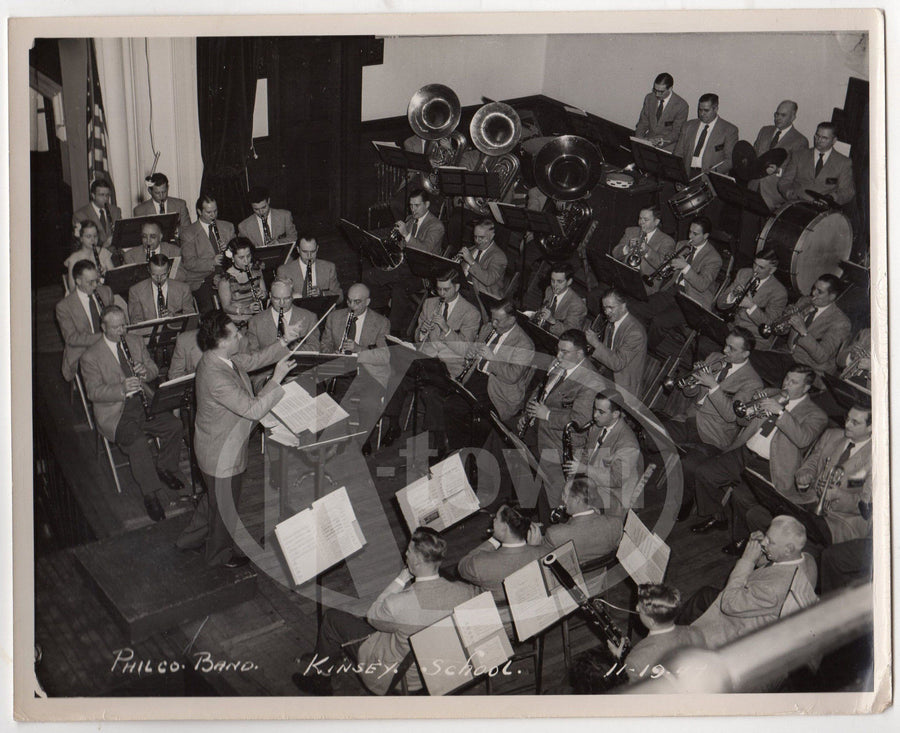 KINSEY SCHOOL 1947 PHILCO BIG BAND MUSICIANS VINTAGE STAGE PROMO PHOTO - K-townConsignments