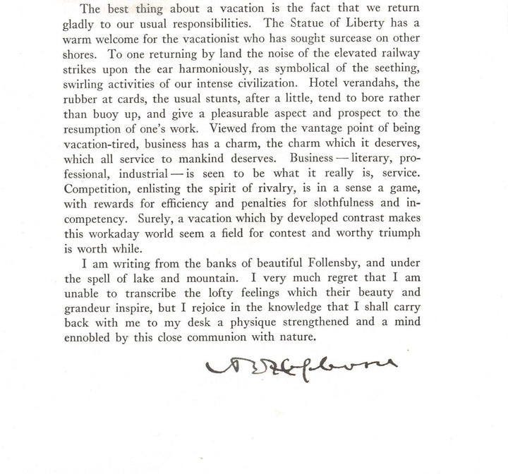 A. BARTON HEPBURN CHASE NATIONAL BANK PRESIDENT ORIGINAL AUTOGRAPH SIGNATURE - K-townConsignments