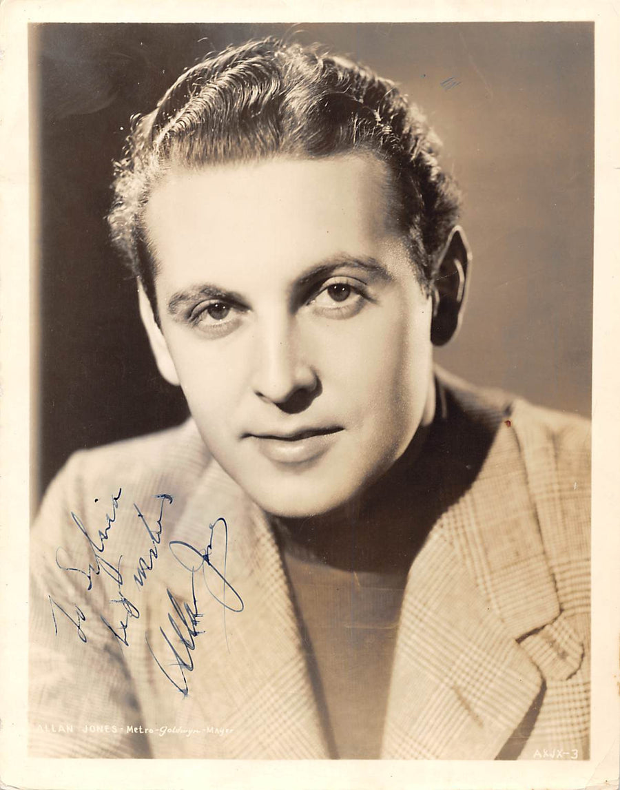 ALLAN JONES HOLLYWOOD MOVIE ACTOR VINTAGE AUTOGRAPH SIGNED 8X10 PHOTOGRAPH - K-townConsignments
