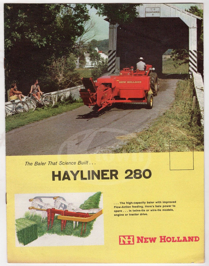 NEW HOLLAND MACHINERY FARM HAYLINER 280 VINTAGE GRAPHIC ADVERTISING BROCHURE - K-townConsignments