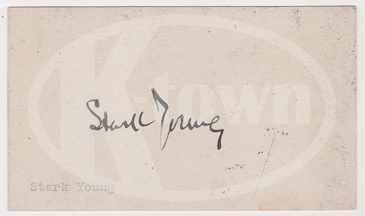 STARK YOUNG THE DEAD POET PLAYWRIGHT AUTHOR ORIGINAL AUTOGRAPH SIGNED CARD - K-townConsignments
