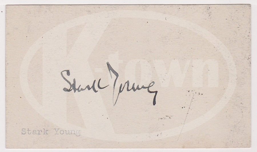STARK YOUNG THE DEAD POET PLAYWRIGHT AUTHOR ORIGINAL AUTOGRAPH SIGNED CARD - K-townConsignments