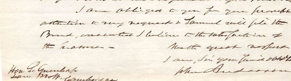 JOHN ANDERSON MAINE CONGRESS POLITICIAN ANTIQUE AUTOGRAPH SIGNED LETTER 1844 - K-townConsignments