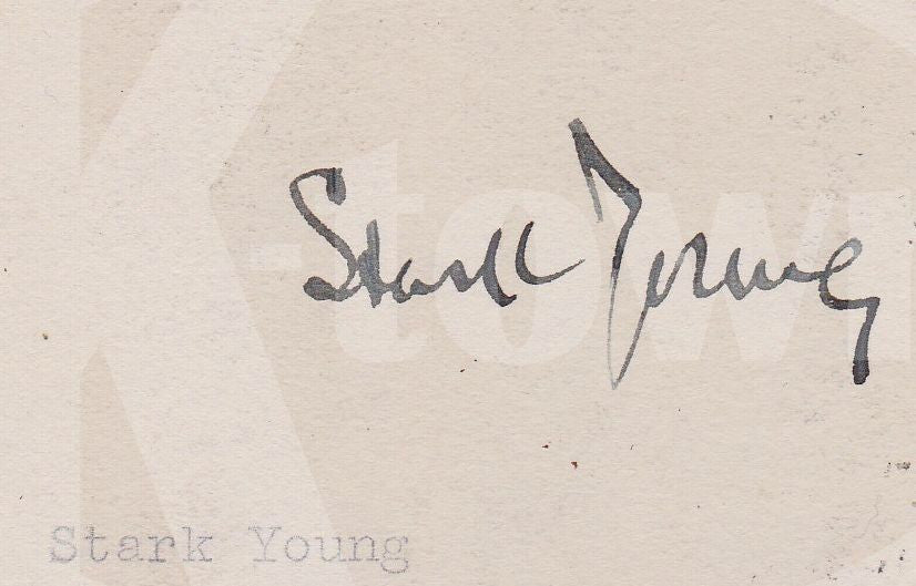 STARK YOUNG THE DEAD POET PLAYWRIGHT AUTHOR ORIGINAL AUTOGRAPH SIGNED CARD - K-townConsignments