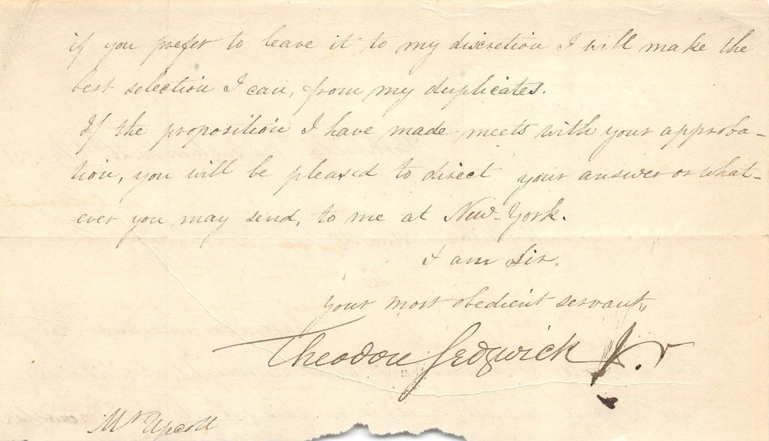 THEODORE SEDGWICK JR AMERICAN LAWYER ANTIQUE AUTOGRAPH SIGNED LETTER 1831 - K-townConsignments