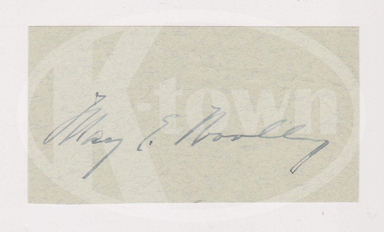 MARY EMMA WOOLEY BROWN UNIVERSITY MOUNT HOLYOKE PRESIDENT AUTOGRAPH SIGNATURE - K-townConsignments
