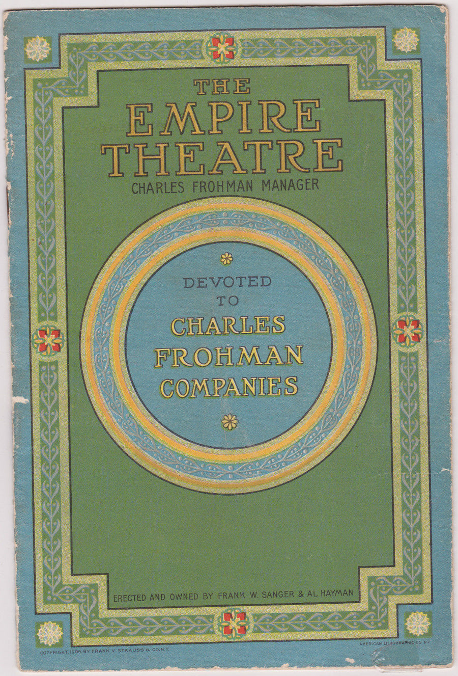 HIS HOUSE IN ORDER JOHN DREW PLAY ANTIQUE GRAPHIC EMPIRE THEATRE PLAYBILL 1906 - K-townConsignments