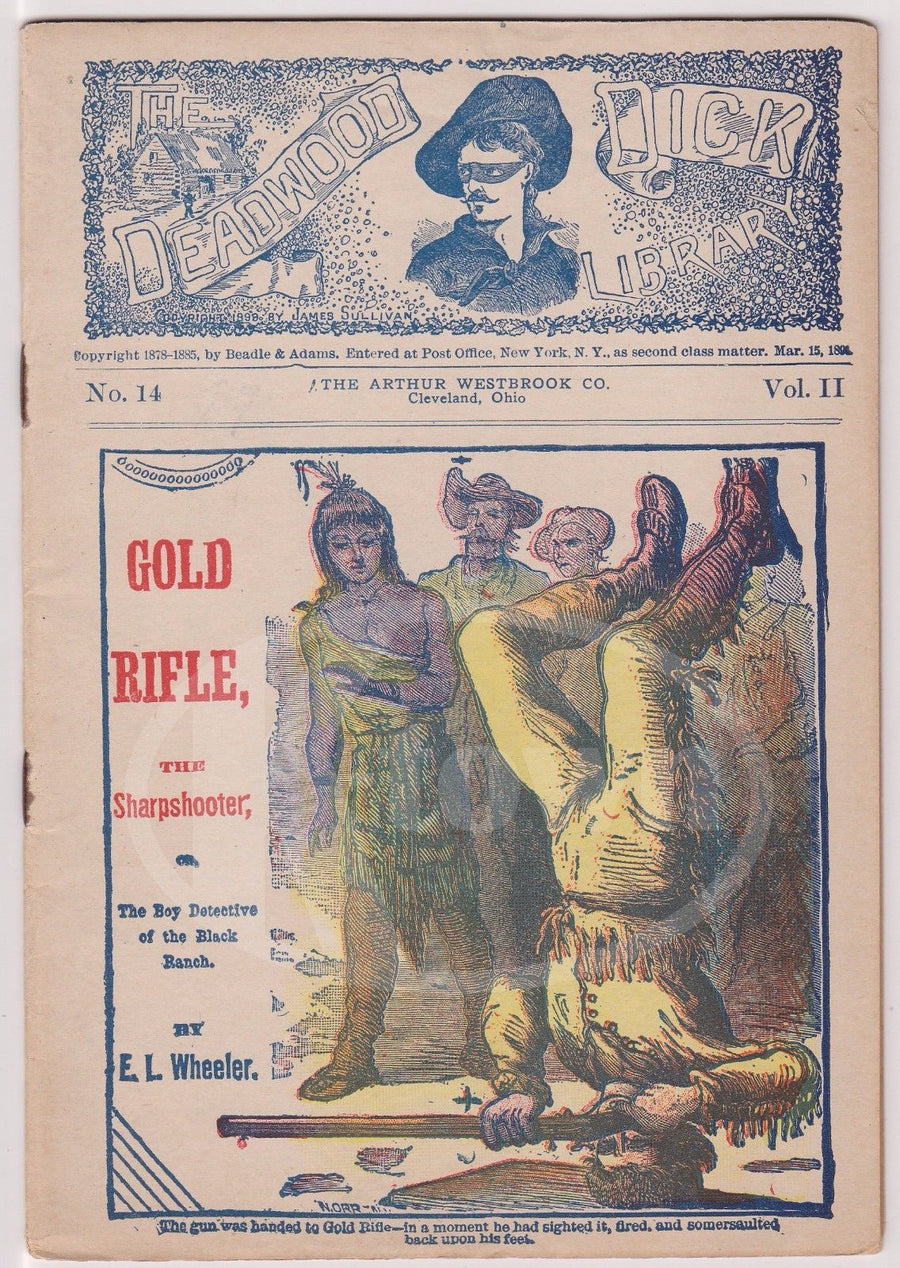 DEADWOOD DICK No. 14 FRONTIER SHARPSHOOTER NATIVE AMERICAN GRAPHIC DIME NOVEL - K-townConsignments