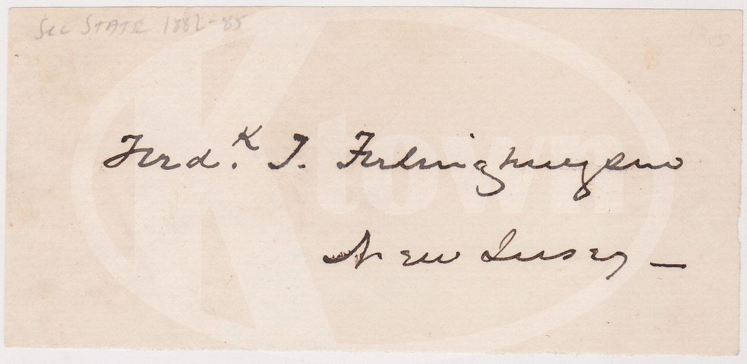 FREDERICK THEODORE FRELINGHUYSEN NEW JERSEY POLITICIAN AUTOGRAPH SIGNATURE CLIP - K-townConsignments