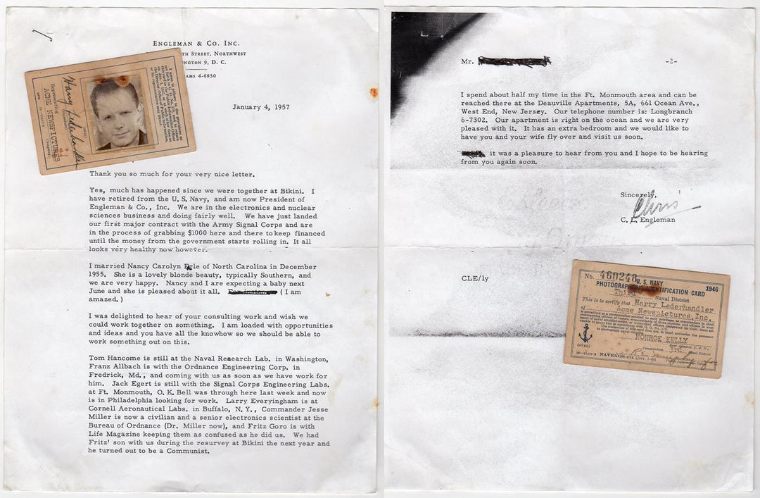 WWII ATOMIC BOMB BAKER WWII PHOTOGRAPER ID CARD & BIKINI ATOLL MILITARY PHOTOS - K-townConsignments