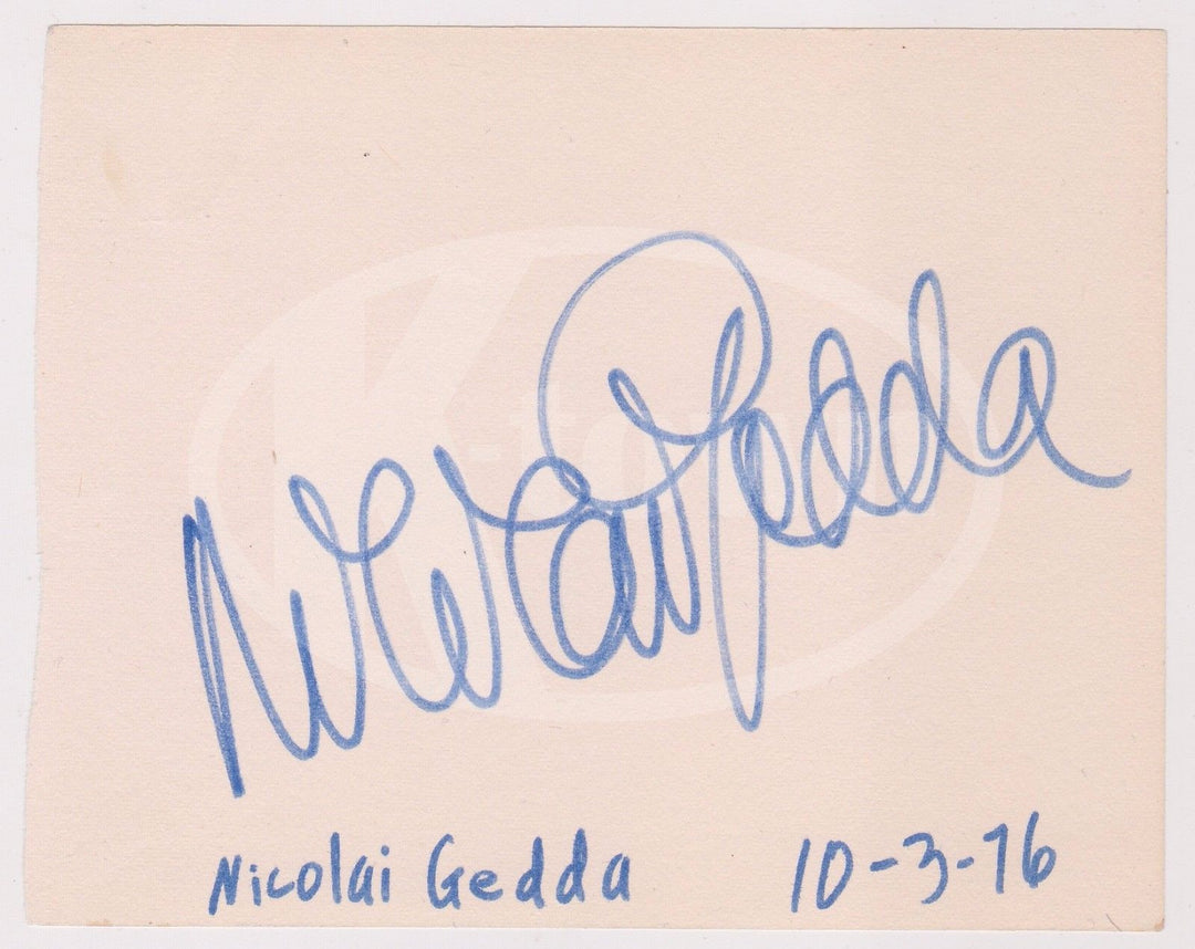 NICOLAI GEDDA SWEDISH TENOR OPERA SINGER VINTAGE AUTOGRAPH SIGNATURE 1976 - K-townConsignments