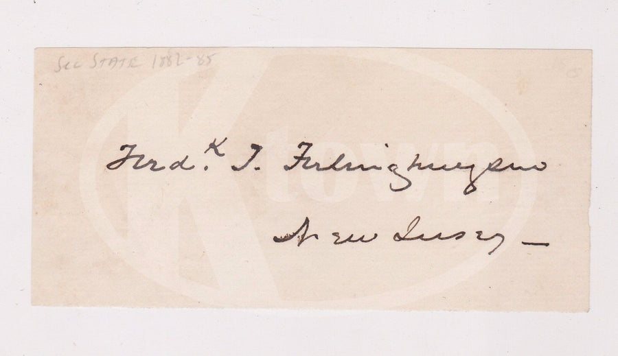 FREDERICK THEODORE FRELINGHUYSEN NEW JERSEY POLITICIAN AUTOGRAPH SIGNATURE CLIP - K-townConsignments