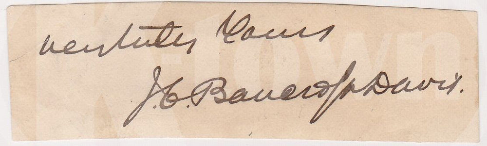 BANCROFT DAVIS NEWBURGH & NEW YORK RAILWAY TRAIN PRESIDENT AUTOGRAPH SIGNATURE - K-townConsignments
