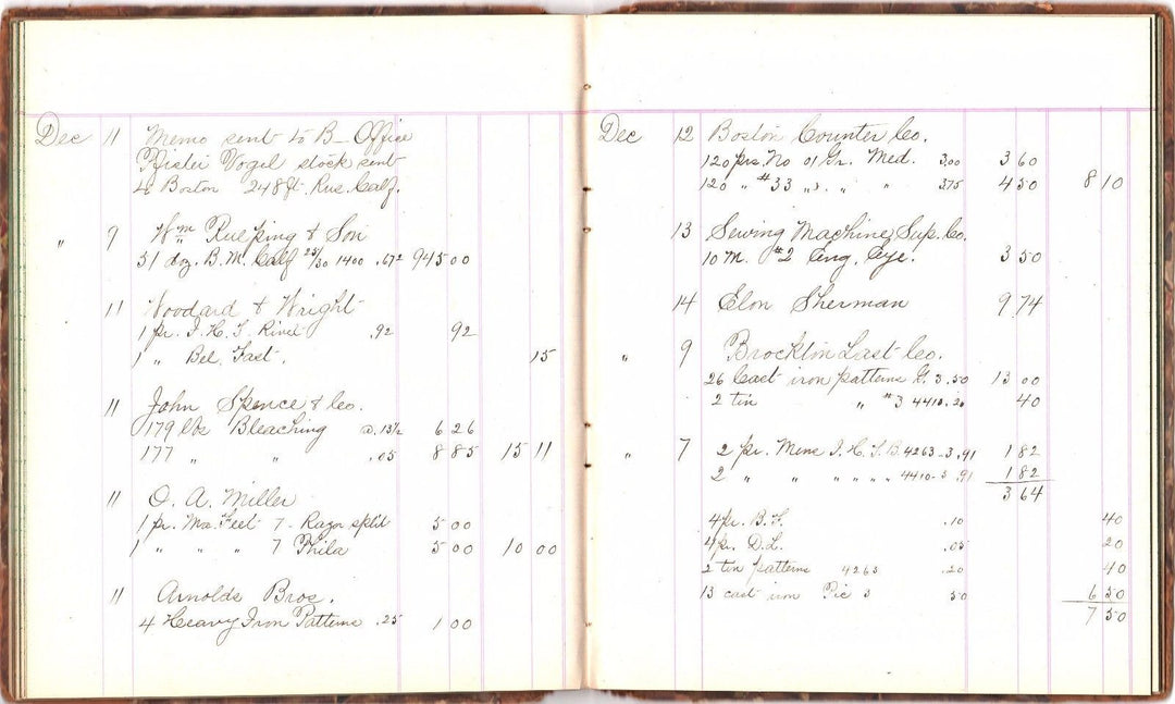 WILLIMANTIC CT HARDWARE STORE ANTIQUE SALES LEDGER BOOK DURING THE CIVIL WAR - K-townConsignments