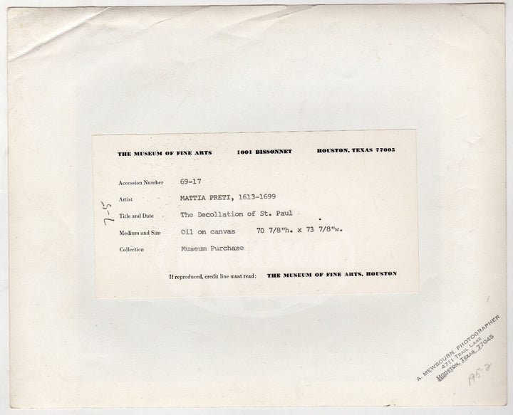 DECOLLATION OF ST. PAUL OIL PAINTING BY MATTIA PRETI VINTAGE MSUEUM GALLERY PHOT - K-townConsignments