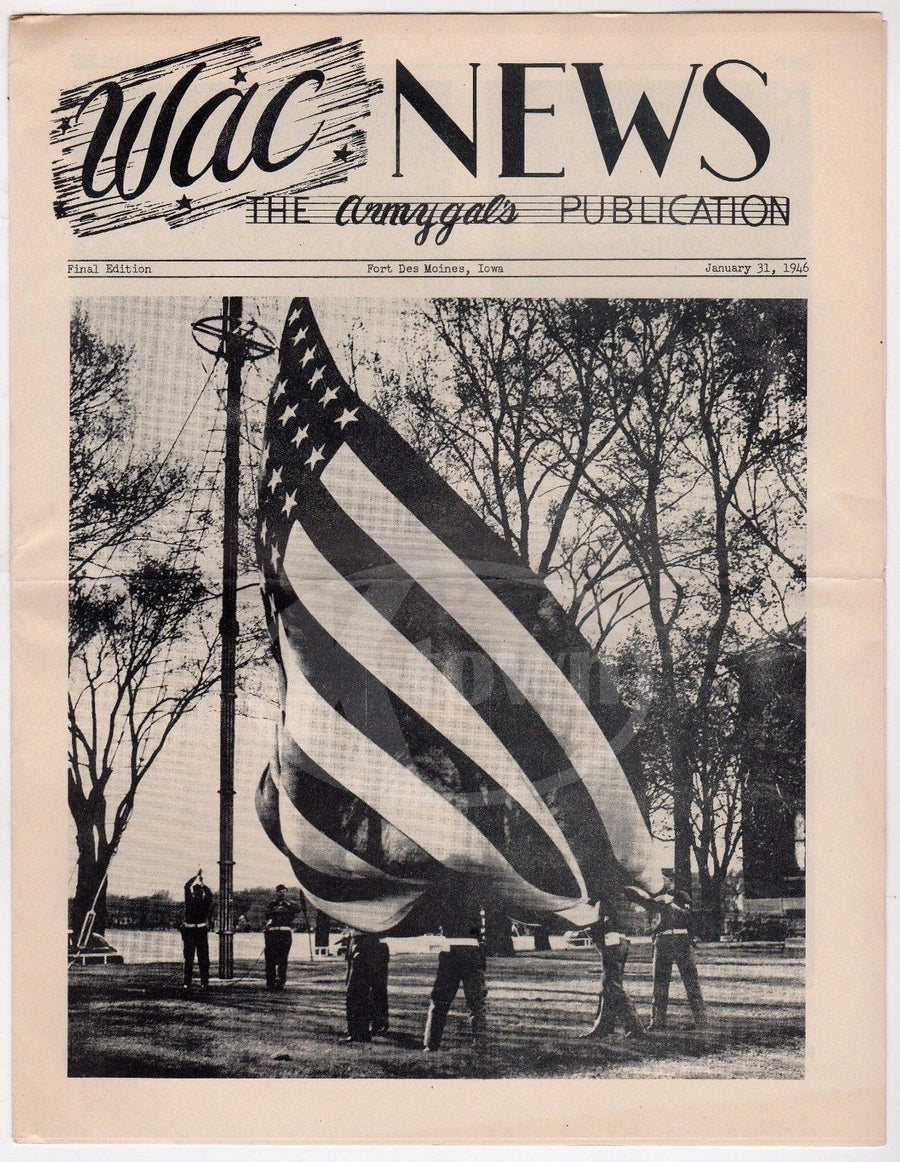 WAC NEWS MILITARY WOMEN VINTAGE WWII GRAPHIC ILLUSTRATED ARMY GALS NEWS MAGAZINE - K-townConsignments